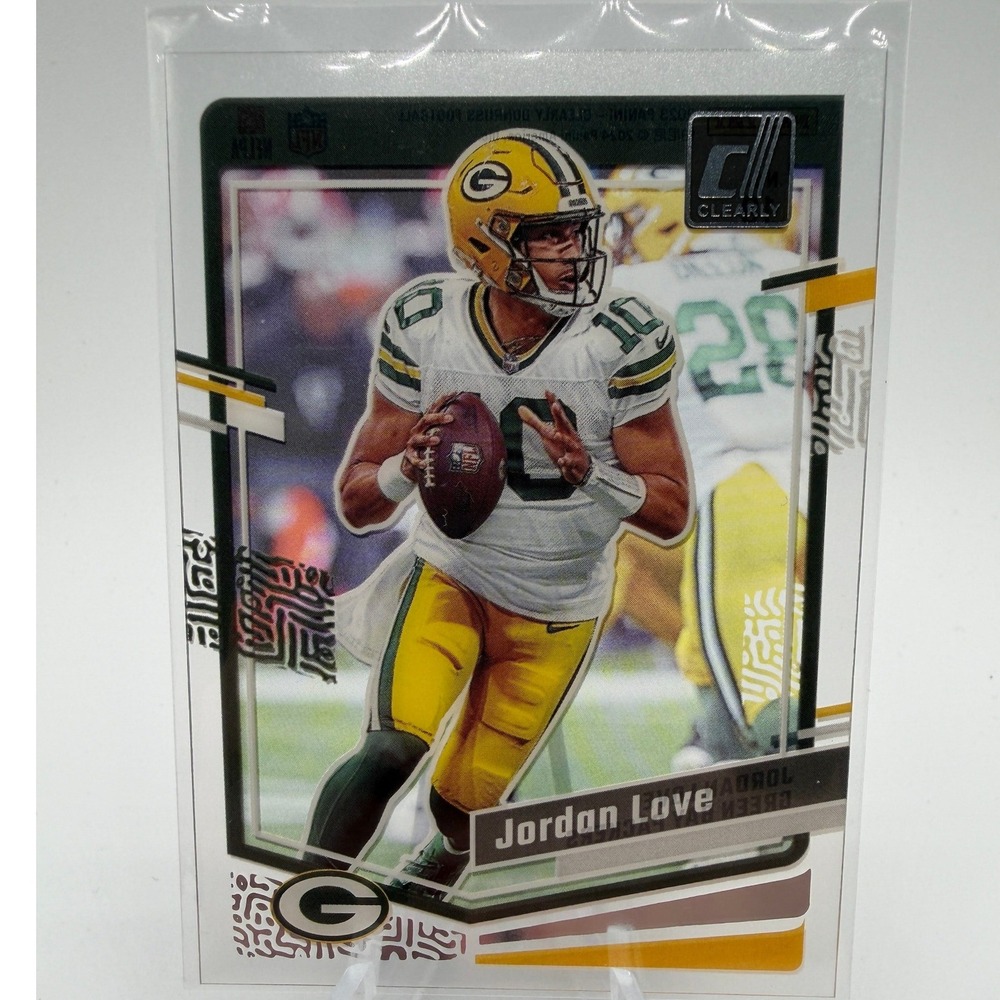 2023 Panini Clearly Donruss Jordan Love Green Bay Packers No. 19 Acetate Card